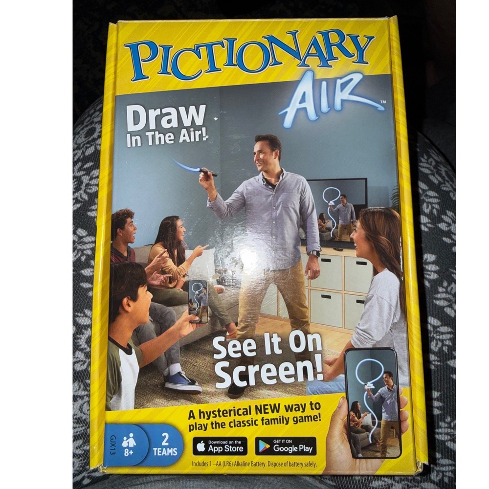 Mattel Pictionary Air Family Game Digital Drawing Board Game GJX13 Blue Pen